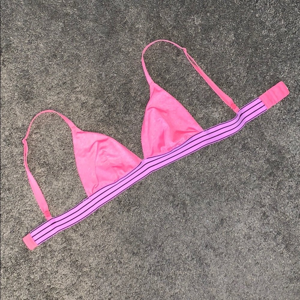 VS Victoria’s Secret Triangle Lounge Bra Convertible X-Back Small Pink/Purple